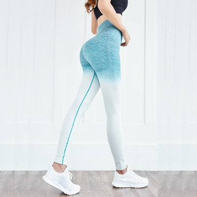 Calça Legging de Compressão Sem Costura - Degradê