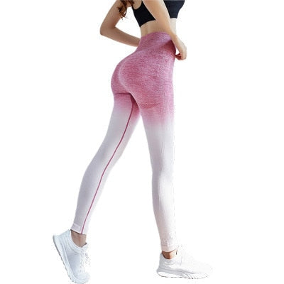 Calça Legging de Compressão Sem Costura - Degradê