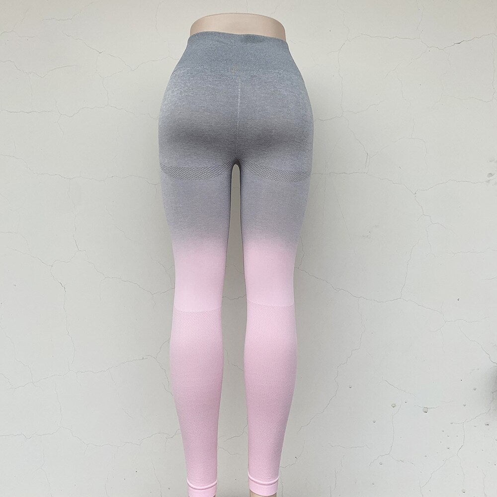 Calça Legging de Compressão Sem Costura - Degradê