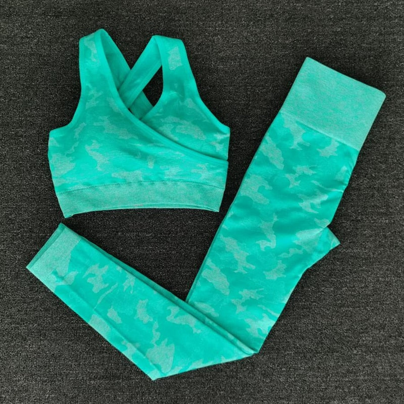 Conjunto Academia Legging/Top Camuflado