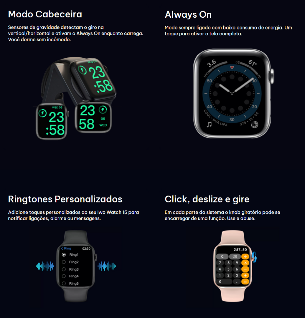 Smartwatch IWO 15 Pro Max Tela infinita +1 Pulseira Brinde