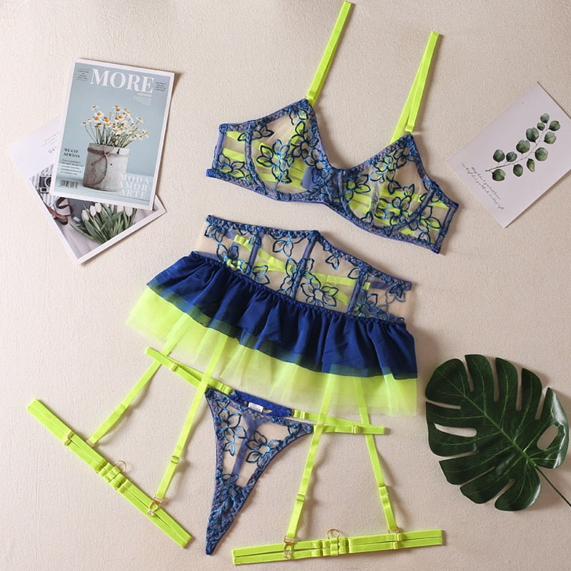 Lingerie Irina's Ruffle Neon Set