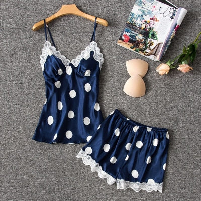 Pijama Baby Doll Cetim Bolinhas - Frete Gratis