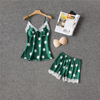 Pijama Baby Doll Cetim Bolinhas - Frete Gratis