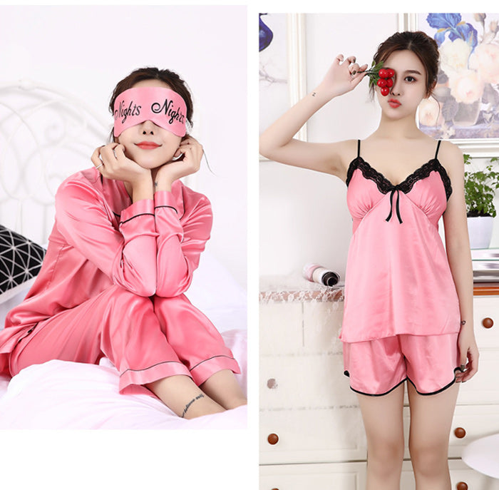 Pijama 5pcs c/ tapa olho - Frete Gratis