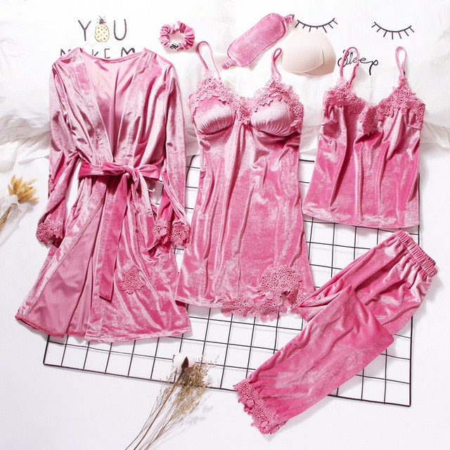 Pijama Veludo 6 pcs - Frete Gratis