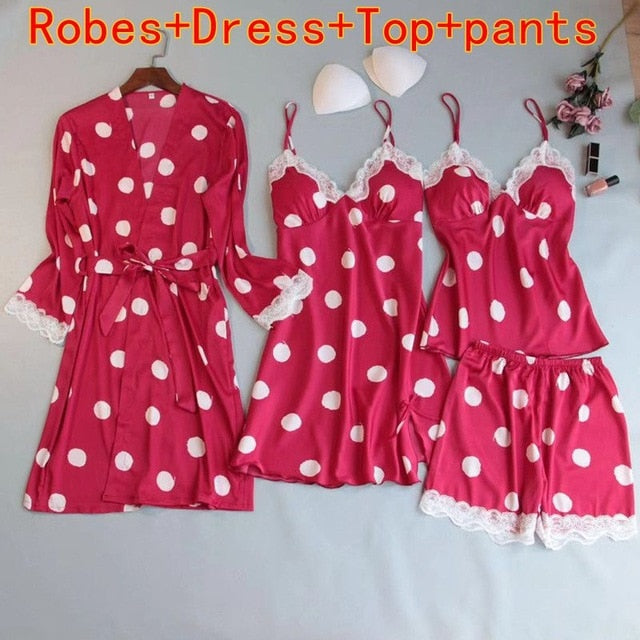 Pijama 4pcs nightgown sexy - Frete Gratis