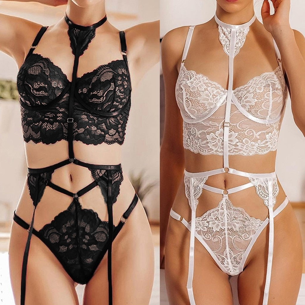 Lingerie Lace Hollow Sexy - Frete Gratis