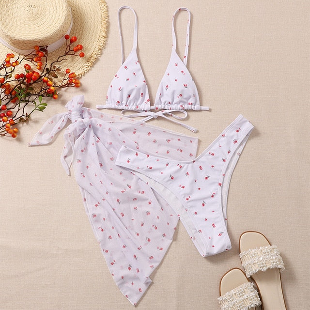 Biquíni Peach 3 Pcs - Coleção Mar - FRETE GRÁTIS