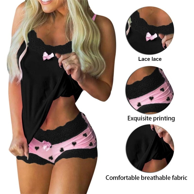 Pijama Conjunto Bow Sexy - Frete Gratis