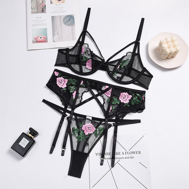 Lingerie Flor Sexy - Frete Grátis